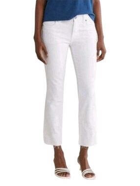 Kut From the Kloth Womens Jean Size 16 White Nikki Ankle Flare Raw Hem Mid Rise
